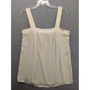 Anna Kristie Tank Top Cami Womens Medium Ivory Sleeveless Blouse Made in USA